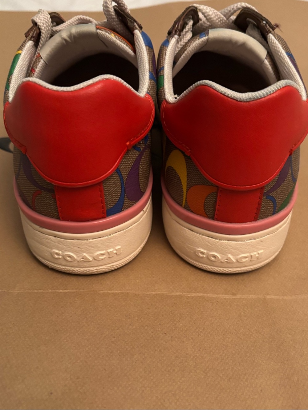 Coach Brown Multicolor Signature Low-Top Sneakers - Picture 4 of 7